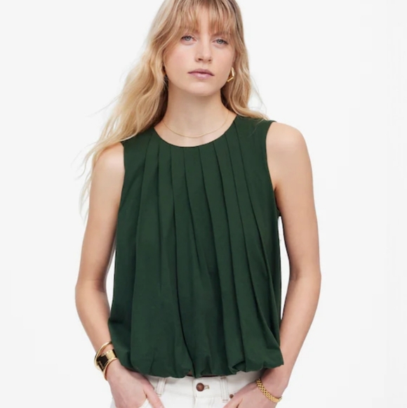 Madewell Tops - Madewell Sleeveless Crewneck Bubble Top Size M NWT